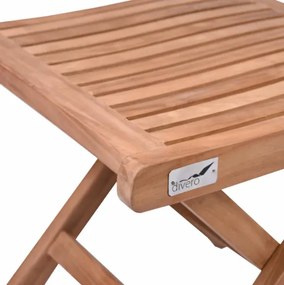 Tekowy stołek składany do łazienki i przedpokoju, 43 cm