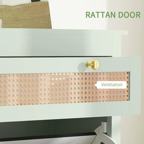 HOMCOM Szafka na 12 par butów z 1 wysuwaną szufladą, 2 klapowanymi szufladami, Komoda na buty, 88 x 30 x 120 cm, Zielony