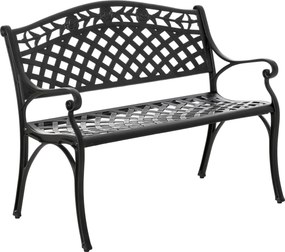 Ławka Ogrodowa Outsunny dla 2 osób z Aluminiową Ramą i Podłokietnikami – Elegancki Design w Kolorze Czarnym