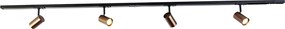 Nowoczesny system szynowy 1-fazowy z 4 reflektorami w kolorze ciemnego brązu - Jeana