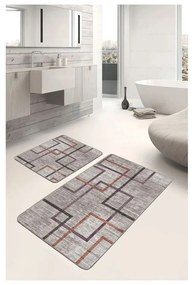 Szare aksamitne dywaniki łazienkowe zestaw 2 szt. 60x100 cm – Mila Home