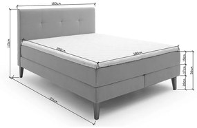 Beżowe łóżko boxspring 180x200 cm Stockholm – Meise Möbel