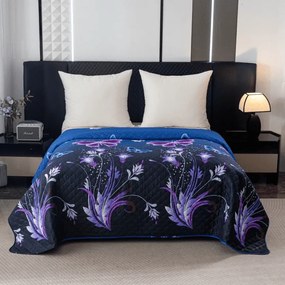 Narzuta na łóżko VIOLET BUTTERFLY, ciemnoniebieska Rozmiar: 170 x 210 cm