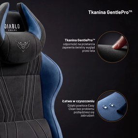 Fotel gamingowy materiałowy Diablo X-Horn 2.0 Normal Size, Night Blue