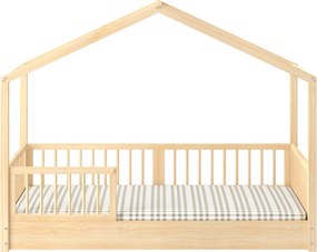 Łóżko domek z barierkami 80x160 cm Dream Nest Pine
