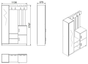 Zestaw do przedpokoju Dano Atlanitc Pine andAnthracite