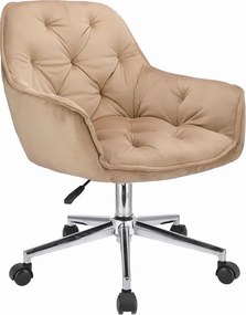 Beżowy fotel do biurka glamour M3-H54