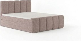 Stylowe łóżko tapicerowane KORA 200x200 cm w tkaninie CENTAUR 5 różowej