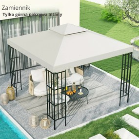 Outsunny Zapasowy Dach do Pawilonu Ogrodowego - Poliester, Kremowy Kolor, 3x3m - Ochrona przed Słońcem