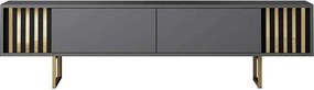 Stojak pod TV – 180 cm x 30 cm x 48 cm – Antracyt i złoto – MDF
