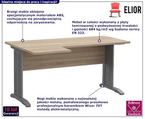 Skandynawskie biurko narożne dąb sonoma - Gispik 4X