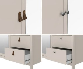 Trzydrzwiowa szafa z lustrem i szufladami Madrid, kaszmir mat