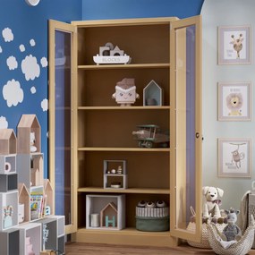 Witryna szklana AMELIA, 900 x 1850 x 400 mm, Fresh Style, beżowa