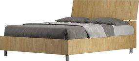 Łóżko bez stelaża 140x200 Nachylony zagłówek dąb naturalny Demas