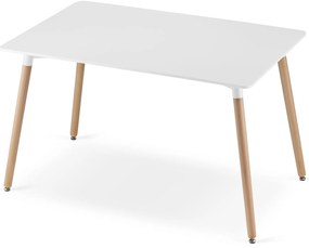 Zestaw jadalniany 1 + 4, stół ADRIA 120x80cm biały + krzesła BALI MARK czarne