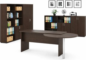 Komplet mebli z biurkiem zamykanych na kluczyk wenge D1-R91
