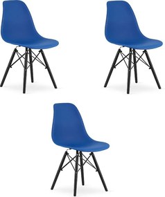 Krzesło Valora OSAKA, niebieskie, czarne, ergonomiczne, z nogami x3