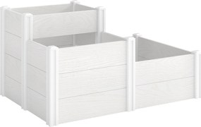 Outsunny Podwyższona Skrzynia Ogrodowa 3-poziomowa z Otwartym Dnem, Modułowe Ziołowe Łóżko DIY z Winylu | Aosom PL