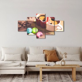 Obraz kawy i makaroników (125x70 cm)