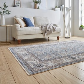 Niebiesko-kremowy chodnik 60x230 cm Vintage – Think Rugs