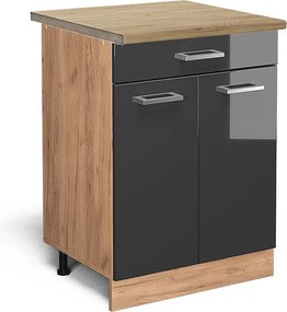 Szafka dolna do kuchni antracyt wysoki połysk 60x60x81.6 r-line
