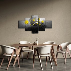 Obraz - żółte abstrakcyjne kule (125x70 cm)