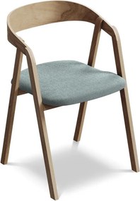 Niebieski fotel jadalniany z litego drewna Erika – Makamii