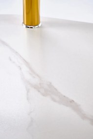 Ława szklana DUCAT 100x50cm biały marmur/transparentna/złota HALMAR