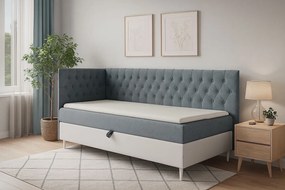 Szare łóżko pikowane z pojemnikiem na pościel 3 rozmiary F3-E12