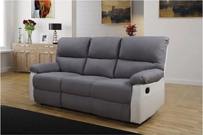 Sofa wypoczynkowa "Lincoln" - 197 x 89 x 103 cm - 3 miejsca - Jasnoszaro-biała