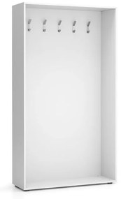 Wieszak ścienny BORDER, 5 haczyków, biała