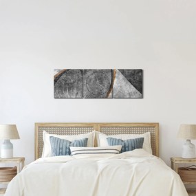 Obraz - Abstrakcja w betonie (z zegarem) (90x30 cm)