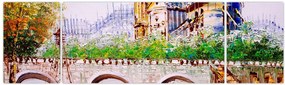 Obraz - Obraz olejny przedstawiający miasto (170x50 cm)