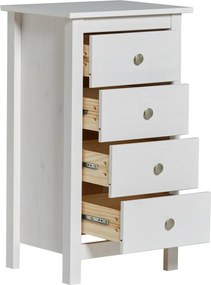 Biała wysoka komoda z litego drewna sosnowego 46x80 cm Berna – Marckeric