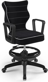 Młodzieżowe krzesło do biurka Norm Black rozmiar 5 (146-176,5 cm) z podnóżkiem