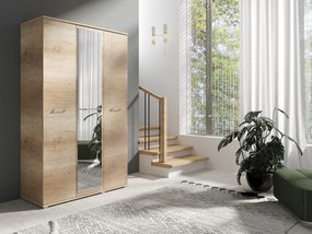 Szafa Otwierana Trzydrzwiowa LUSTRO 120cm x 200cm CANION | Półki + Wieszak