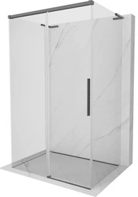 Mexen Rox-3S L kabina prysznicowa 3-ścienna rozsuwana 145 x 95 cm, transparent, gun gray szczotkowany - 8C2L-145-095-66-00-3S