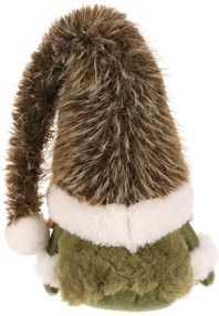 Dekoracja świąteczna Krasnal siedzący, wys. 20 cm, zielono-biały, 20 CM