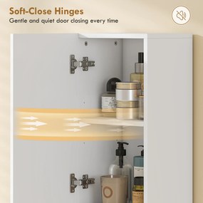 HOMCOM szafka łazienkowa, stojąca z 2 drzwiczkami i otwartą półką, biała | Aosom PL