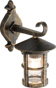 Klasyczna lampa ścienna zewnętrzna antyczne złoto IP44 - Herb