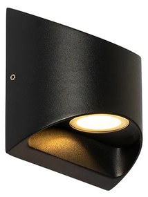 Nowoczesna lampa ścienna zewnętrzna czarna z LED 2-światła IP54 - Mal