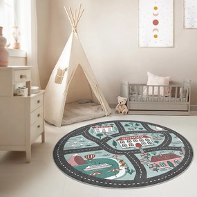 Dziecięcy dywan do zabawy odpowiedni do prania ø100 cm Happy Neighbourhood – Mila Home