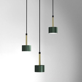 Lampa wisząca ARENA GREEN/GOLD 3xGX53, potrójna, na kole zielona, złota