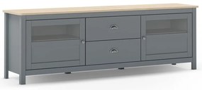 Szarozielona szafka pod TV z litego drewna sosnowego 180x59x40 cm Misti – Marckeric