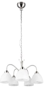 Lampa wisząca w biało-srebrnym kolorze ze szklanym kloszem ø 53 cm Dobby – Trio
