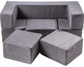 Velvet bricks set multifunkcyjny plac zabaw dla dzieci, szary - meowbaby®