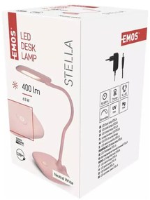 Jasnoróżowa lampa stołowa LED ze ściemniaczem (wys. 55 cm) Stella – EMOS