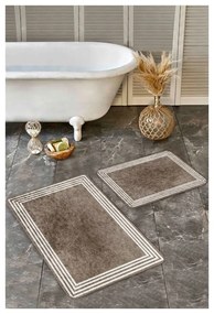 Szarobrązowe aksamitne dywaniki łazienkowe zestaw 2 szt. 60x100 cm – Mila Home