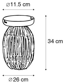 Wiejska lampa sufitowa bambusowa z białym - Canna Capsule Rustykalny / Vintage Oswietlenie wewnetrzne