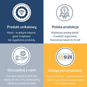 Parawan nawannowy prostokątny ARTE WELLE Classic XXL Brown szkło brązowe ryflowane | Różne rozmiary : Kolor profili kabiny - złoty szczotkowany, Rozmiar - 100 x 210 cm